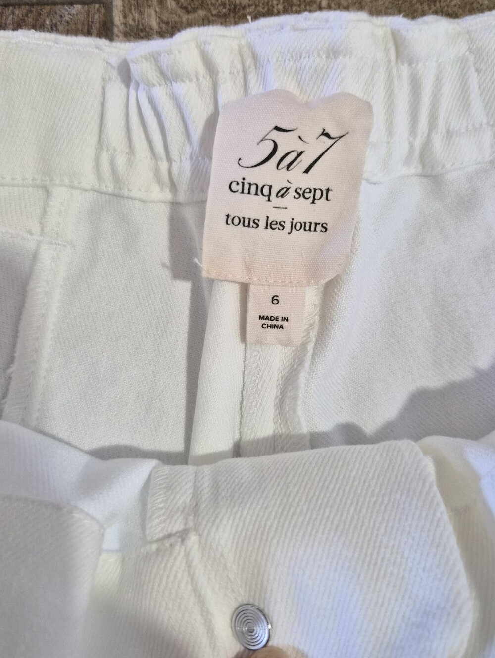 Cinq A Sept White Kelly Skinny Cargo Crop Jeans Size 6 - Picture 4 of 9